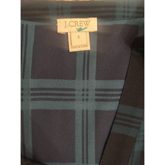 J.Crew Plaid Bell Sleeve Blouse XS 0-4 - Picture 6 of 8